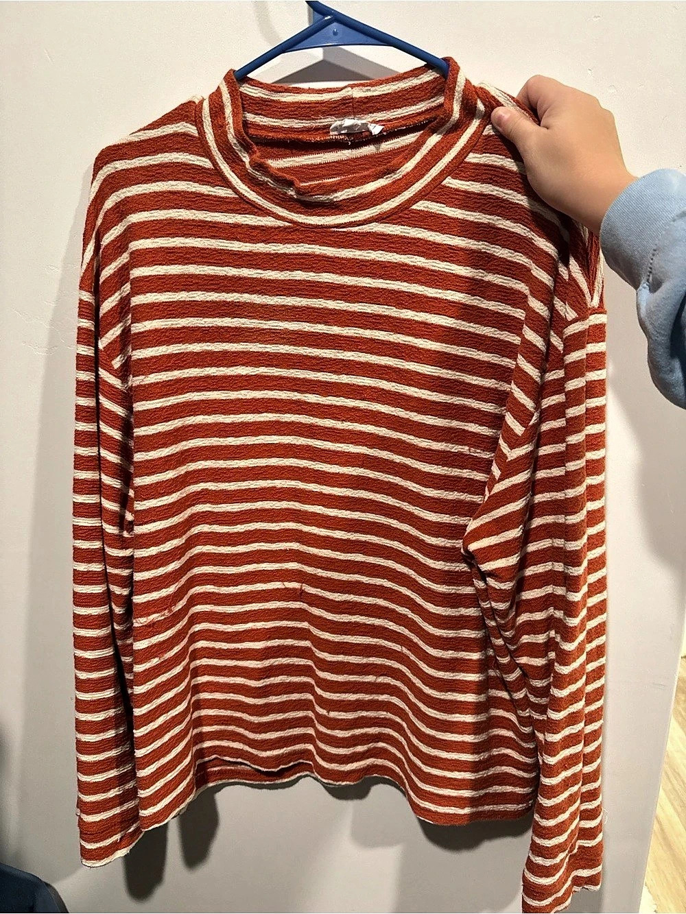 Sweet Salt Striped Cotton Sweater in Orange & White Size 1X Like New